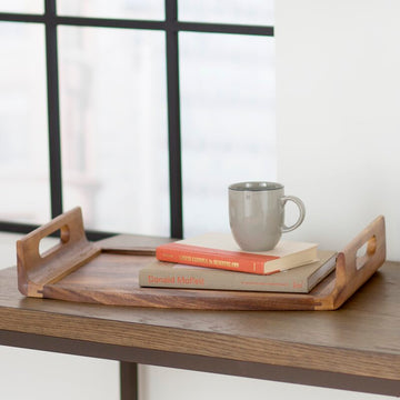 Termacsia Rectangle Wood Brown Reversible Serving Tray